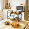 Estante de Almacenamiento Estante para Especias Estante para Condimentos de Cocina Combinación Hierro-Madera Estante de Almacenamiento para Baño Estante de Almacenamiento Combinación Hierro-Madera