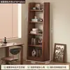 Estante de Armazenamento com Divisória de Chão, Prateleira Simples de Vários Níveis para Diversos, Estante Espessa para Sala de Estar, Estante de Livros de Madeira Maciça de Canto