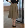 Saia Preta Retro de Luxo Francesa para Mulheres, Novo Estilo Outono 2026, Elegante para o Trabalho, Efeito Emagrecedor, Saia Midi Evasê