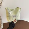 Bolsa de Tecido Estilo Coreano com Padrão de Estrelas Nova Coleção Primavera 2026, Bolsa Casual Simples de Grande Capacidade, Bolsa de Mão Versátil Estilo Balde