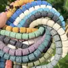 Cuentas de Pincel Ovaladas Cilíndricas de Piedra Volcánica Coloridas para Collar Pulsera DIY Accesorios de Joyería de Aromaterapia Venta Directa de Fábrica DIY