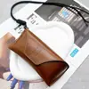 Bolsa de Gafas de Sol de Gama Alta Grado de Exportación para Hombre y Mujer Estuche Marrón Gris para Gafas de Sol Cuero Portátil Duro Almacenamiento Anti-Presión