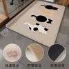 Tapete para Piso de Baño Transfronterizo, Imitación Lino, Absorbente de Agua, Secado Rápido, Tapete para Pies de Baño, Tapete Antideslizante para Puerta de Inodoro y Baño