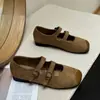 Sapatos Mary Jane Quadrados Retrô para Mulheres, Sapatos Casuais Planos, Mocassins Versáteis e Confortáveis, Sapatos de Caminhada com Solado Macio
