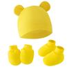 Comercio exterior europeo y americano gorro para llanta de recién nacido guantes antiarañazos cubrepiés gorro de bebé guantes de bebé cubrepiés juego de tres piezas 8327