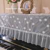 Funda de Piano de Gasa Bordada Fresca Funda a Prueba de Polvo para Piano Funda de Encaje Blanco Puro para Taburete de Piano Tela Cubierta Multiusos