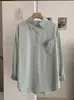 Camisa de Manga Longa com Punho Xadrez Patchwork KEKEZOON Design de Outono Solta Casual Gola Reversível Top 8410