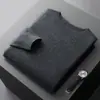 Suéter de lana para hombre con cuello semialto, engrosado para abrigar en otoño e invierno, jersey de color liso con cuello medio para mediana edad y personas mayores, camisa de capa base