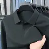 Camisa polo air-layer nova para homens, outono de 2026, camiseta casual de manga longa de cor sólida de alta qualidade com gola de lapela para homens