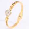 Pulsera de Acero Titanio, Pulsera de Trébol de Cuatro Hojas de Acero Inoxidable con Electrochapado al Vacío de Alta Gama para Mujer, Joyería de Pulsera Transfronteriza que No se Desvanece