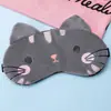 En Stock Nueva Linda Máscara de Dormir de Gato de Dibujos Animados para Hombres y Mujeres, Doble Uso Compresa Caliente y Fría, Máscara de Ojos para Dormir Infantil Bloqueadora de Luz