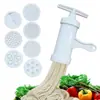 Máquina Casera de Presión Manual para Fideos Espesos de 7 Moldes Máquina de Fideos Máquina de Fideos de Río Máquina de Fideos Hele Fideos de Avena Wowo Kaolao Lao Acero Plástico