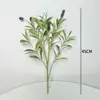 Ventas Directas de Fábrica Plantas Verdes Falsas Ramas de Olivo Simuladas con Frutos Decoración de Bodas Interiores Paisaje Artificial Hojas de Olivo Rama Única Olivo