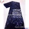 Posicionamiento bordado de lentejuelas malla transparente no elástica encaje europeo y americano cola vestido de novia compuesto flor grande tela brillante