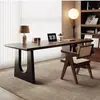 Mesa de jantar de madeira maciça, escrivaninha de madeira maciça para uso doméstico, escrivaninha de sala de estar, escrivaninha de computador de madeira de pinho, escrivaninha executiva estilo meados do século, mesa de madeira maciça