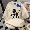 Camiseta de Verano 100% Algodón Estilo Graffiti Dibujos Animados Holgada Adelgazante Perezosa Cuello Redondo Manga Corta Tops para Parejas para Hombres y Mujeres Tendencia