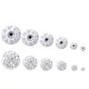 Arete de Hélice en Forma de U con Bolas Completamente Incrustadas de Diamantes para Hueso de la Oreja para Mujer, Moda de Alta Gama, Lujo Ligero, Diseño Espiral Simple, Transfronterizo Aliexpress