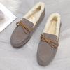 Mocasines de Mujer con Forro de Felpa para Invierno, Zapatos de Felpa Slip-On de Suela Gruesa, Nuevos Mocasines de Algodón 2024 para Mujeres Embarazadas