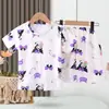 Nuevo Conjunto de Pijama de Algodón Nube de Verano para Niños y Niñas, Shorts de Manga Corta, Ropa para el Hogar, Ropa Exterior, Conjunto de Ropa para Bebé para Aire Acondicionado