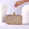 Nova Bolsa de Jantar Transfronteiriça Bolsa de Mão Feminina Europeia e Americana Clutch de Banquete Cravejada de Diamantes Bolsa de Mão para Vestido de Noite