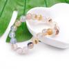 Pulsera de Ágata Flor de Hierba Negra, Simple Natural Calcedonia Oceánica de una Sola Ronda de Bolas Redondas Producto Terminado Venta al por Mayor Joyería de Ágata Negra