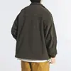 Chaqueta de estudiante con cuello alto de forro polar para pareja, abrigo casual de lana de cordero, chaqueta estilo japonés, sudadera de forro polar para hombre, otoño e invierno