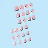 Uñas Postizas Francesas con Forma de Corazón para el Día de San Valentín, Estilo Ins Europeo y Americano, Uñas Postizas Falsas de 24 Piezas al por Mayor