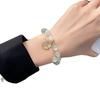 Pulsera Gato de la Suerte de Cristal Ojo de Gato de Círculo Único ~ Joyería de Diseño Nicho Chapada en Oro Real Pulsera Ins de Lujo Ligero