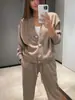 Otoño e Invierno 2025 Nuevo Traje Deportivo Casual de Venta Caliente para Estación Independiente Amazon Transfronteriza Europea y Americana Tops Cárdigan Ropa de Mujer