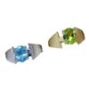 Nuevo anillo artesanal esmerilado cepillado plata 925 incrustado topacio olivino natural estéreo 6*8 simple