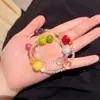 Pulseira de Frutas Coloridas Dopamina de Verão para Mulheres, Super Delicada, Doce, Fashion, Versátil e Joia de Mão Exquisita