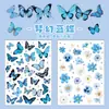 Adesivos de borboleta PET Materiais de decoração para diário DIY Transparente Desenho animado Autoadesivo Estilo Ins Adesivos de paisagem para diário