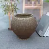 Vaso Jarra Cerâmica Estilo Wabi-Sabi Retrô Americano, Vaso de Cerâmica Rústica para Flores Secas, Ornamento Vintage Inspirado em Zen Feito à Mão para Exibição em uma Prateleira