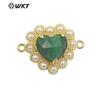 WT-PC006 design de alta qualidade em forma de coração gema ametista pedra Tianhe superfície brilhante pedra pequeno pingente acessórios DIY