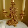 Candelabro Barroco Europeu Retro Francês Suporte de Vela Iluminação Velas Ornamento de Mesa de Jantar Jantar Romântico Decoração de Casamento Adereço