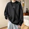 Moletom crew neck bordado com rebite quadrado para homens, novo estilo de outono, marca americana moderna, corte solto, sem capuz, para adolescentes