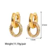 Europeo y Americano Nuevo de Alta Gama Lujo Ligero Moda Personalizada Retro Diamante Redondo Pendientes Combinables Joyería Mujeres