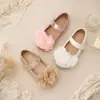 Zapatos de cuero cómodos antideslizantes para niñas, para actuaciones en el escenario y fiestas, con una correa decorativa y diseño bajo, zapatos infantiles de moda estilo coreano