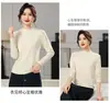 Camiseta base canelada preta de gola alta e meia para mulheres, peça íntima de manga comprida, nova camiseta top elegante slim-fit outono e inverno 2026