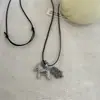 Colar Longo Estiloso com Pingente de Franja para Mulheres, Design Único, Versátil, Corrente Longa para Suéter da Moda e Elegante