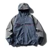 Chaqueta Impermeable para Exteriores Black Fleet para Senderismo y Montañismo para Hombres y Mujeres, Corte Holgado, Diseño Color-Block con Tiras Reflectantes
