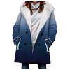 Venta caliente transfronteriza 2023 nueva gabardina para mujer invierno engrosada estilo europeo y americano color degradado abrigo con capucha al por mayor