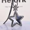 Fabricante Procesamiento Collar Personalizado Lleno de Diamantes Cristal Calado Estrella Doble de Cinco Puntas Estrella Cadena Larga para Suéter Accesorios OEM