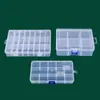 Caja de Almacenamiento con Inserto Extraíble Caja de Plástico PP Transparente Accesorios DIY para Uñas Caja de Cosméticos Caja de Almacenamiento de Escritorio