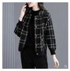 Abrigo Corto de Lana para Mujeres Petite, Otoño 2026 Nuevo Chaqueta de Lana Negra Casual Holgada de Alta Gama