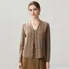 Cardigan de Punto de Cachemira Nuevo Otoño e Invierno Moda Color Sólido Simple Agradable al Tacto Holgado Adelgazante de un Solo Botón para el Viaje Diario de Mujer