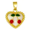 Acessório de Joia DIY Pingente Coração Coroa Preto e Branco Vermelho Pêssego Retro Banhado a Cobre Ouro Real Luxo Acessível Europeu e Americano