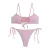 Traje de baño Bikini de Tres Puntos Ultra Sexy con Tirantes Push-Up para Mujer, Estilo Celebridad de Internet Ins de Verano, Ropa de Baño para Vacaciones en la Playa de Sanya