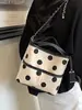 Bolso tote de lona con lunares de estilo coreano, de nicho, gran capacidad, para mujer, nuevo de verano 2026, exquisito bolso de hombro y cruzado para commuting