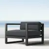 Juego de Sofá y Mesa de Centro para Exteriores, Sofá de Ocio para Patio, Muebles de Exterior Impermeables de Hierro y Aleación de Aluminio